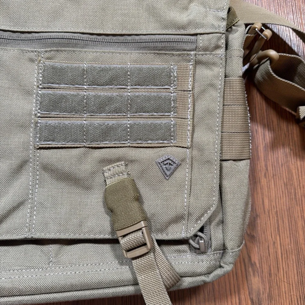 First Tactical Summit Side Satchel Military Messenger Bag Beige Brown Nylon